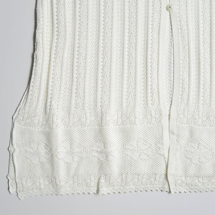 Mame Kurogouchi/マメ】Lace Stripe Knitted Dress MM25SS-KN068