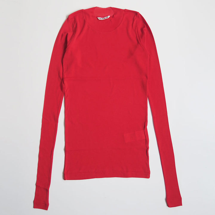 AURALEE/オーラリー】SUPER HIGH GAUGE SHEER RIB L/S TEE A00T01HFの