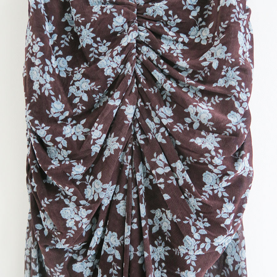 【FETICO/フェティコ】 <br>ROSE VELVET TULLE GATHERED SKIRT <br>FTC252-0411