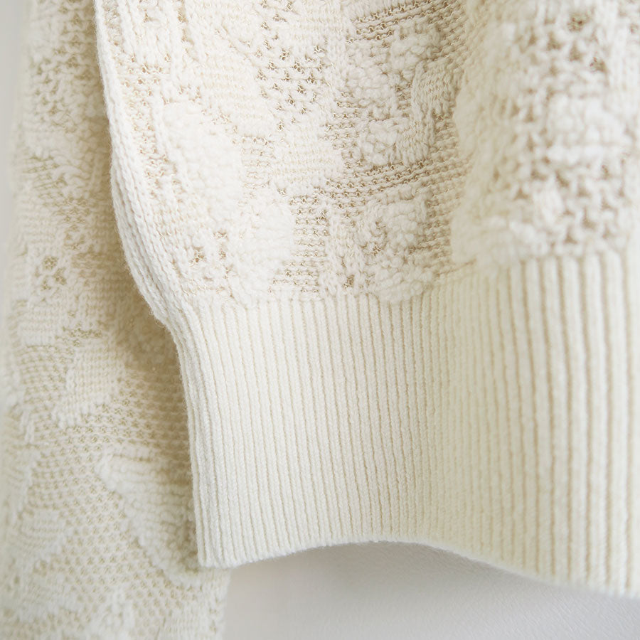 【PHOTOCOPIEU/フォトコピュー】<br>SQUARE SHOULDER LACE JACQUARD SWEATER MIRIAM <br>242MRM