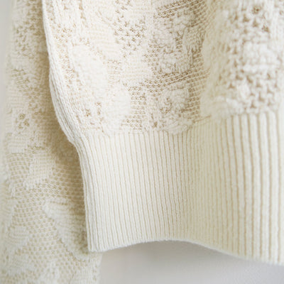 【PHOTOCOPIEU/フォトコピュー】<br>SQUARE SHOULDER LACE JACQUARD SWEATER MIRIAM <br>242MRM