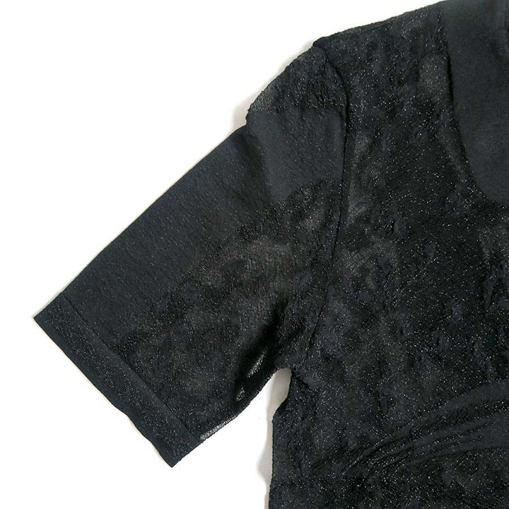 Mame Kurogouchi/マメ】Knitted Crew Neck Top MM25FW-KN033の