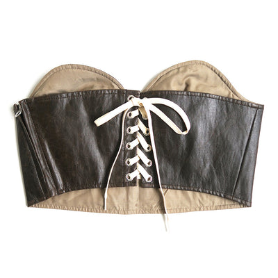 【INSCRIRE/アンスクリア】<br>Fake Leather Bra Top <br>I24AW-BL47B