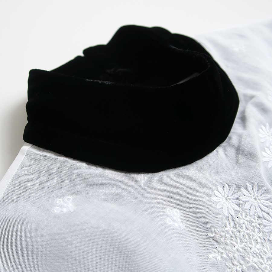 【Mame Kurogouchi/マメ】<br>Triacetate Georgette Embroidery Collar Dress <br>MM25FW-DR102