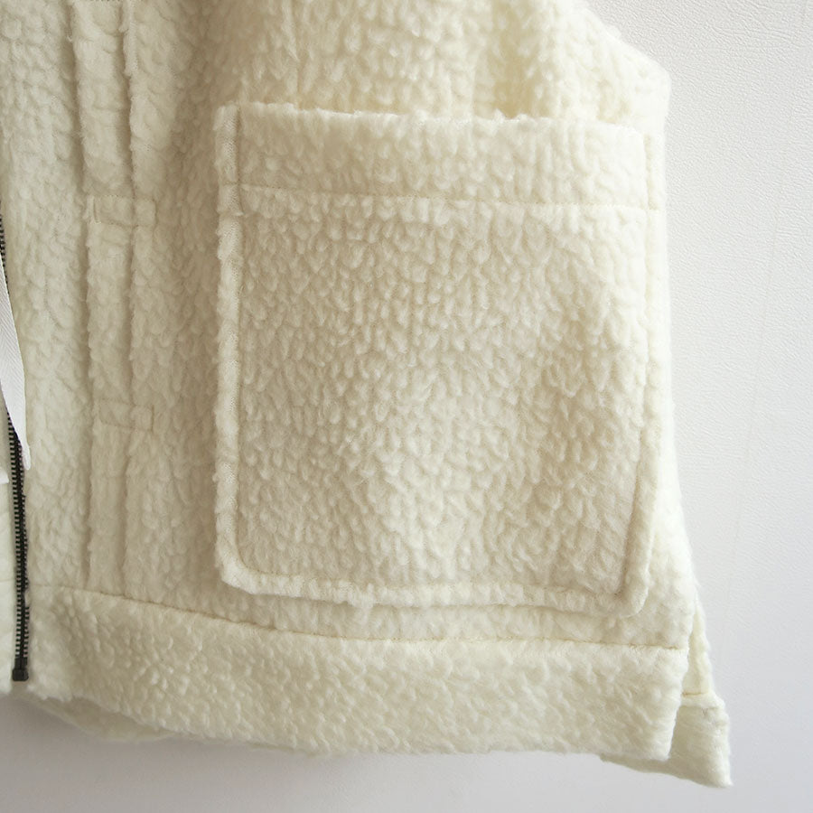 【RYU KAGA/リュウ カガ】<br>Wool boa oversized vest <br>85RL02D