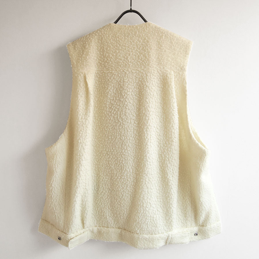 【RYU KAGA/リュウ カガ】<br>Wool boa oversized vest <br>85RL02D