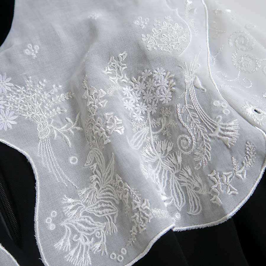 【Mame Kurogouchi/マメ】<br>Triacetate Georgette Embroidery Collar Dress <br>MM25FW-DR102