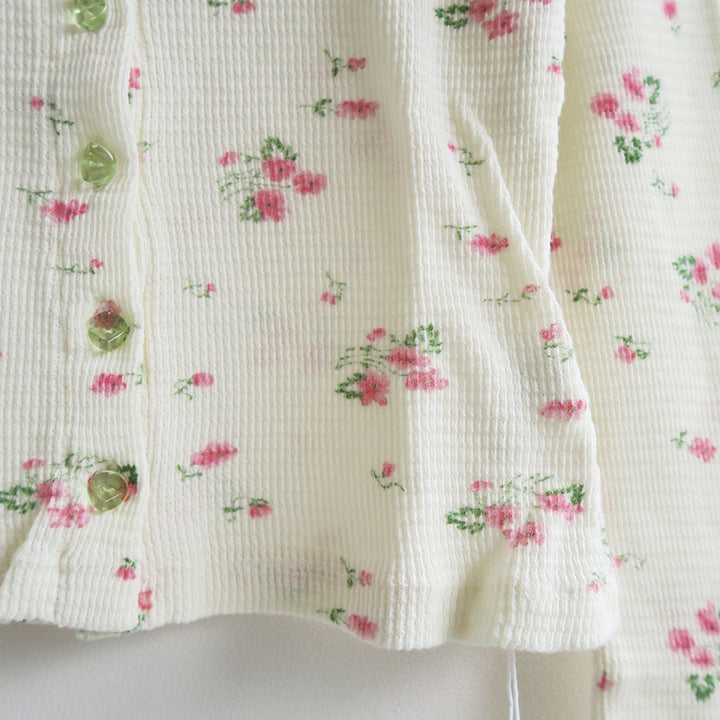 FUMIKA UCHIDA/フミカウチダ】Floral print waffle cardigan X-UW003の
