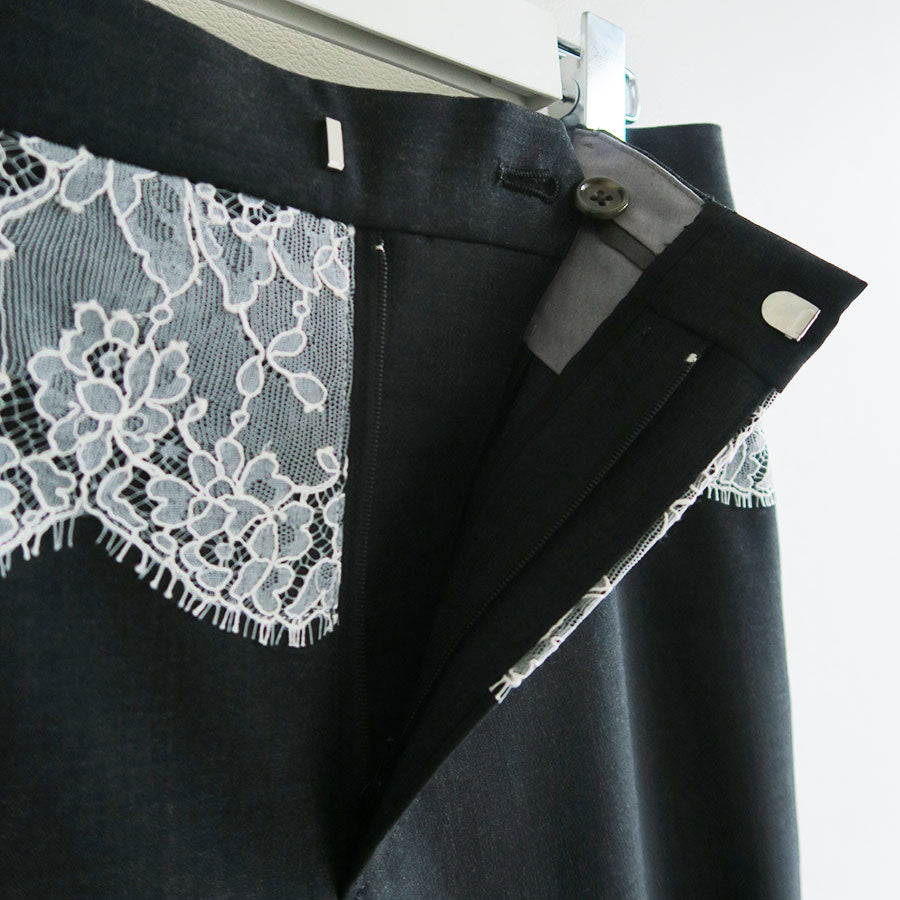 【FUMIKA UCHIDA/フミカウチダ】 <br>SUITING LACE WAIST PANTS <br>W-PT003