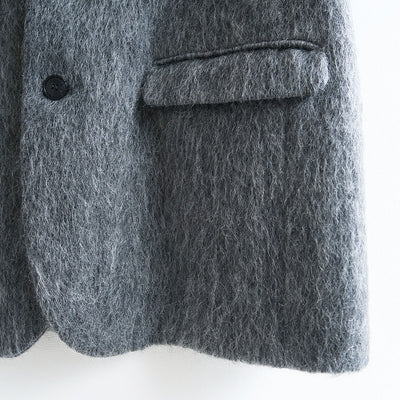 【RYU KAGA/リュウ カガ】<br>Mohair shaggy cropped chesterfield vest <br>85RC02D