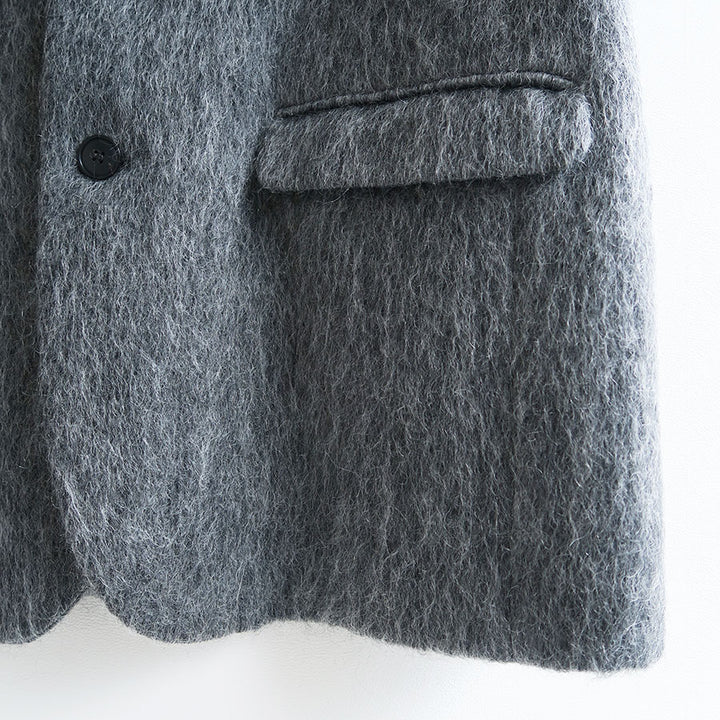 RYU KAGA/リュウ カガ】Mohair shaggy cropped chesterfield