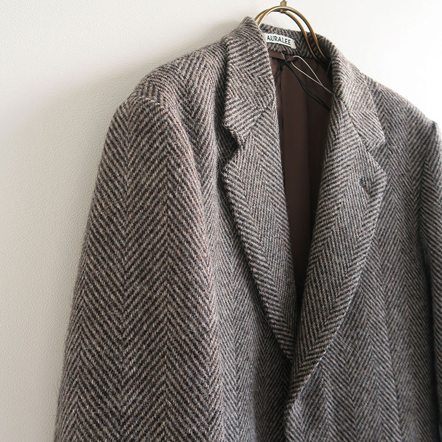 【AURALEE/オーラリー】<br>LAMA SHETLAND WOOL TWEED OVER JACKET <br>A24AJ06LS