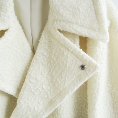 【RYU KAGA/リュウ カガ】<br>Wool boa oversized pea coat <br>85RC03D