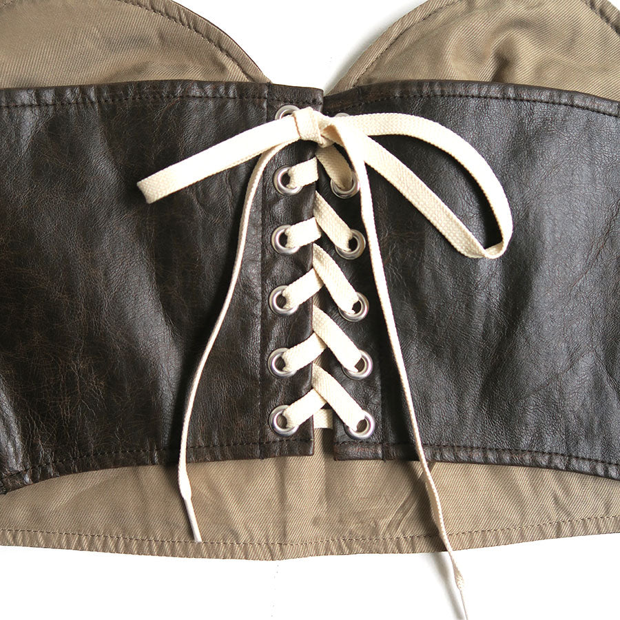 INSCRIRE/アンスクリア】Fake Leather Bra Top I24AW-BL47Bの通販 