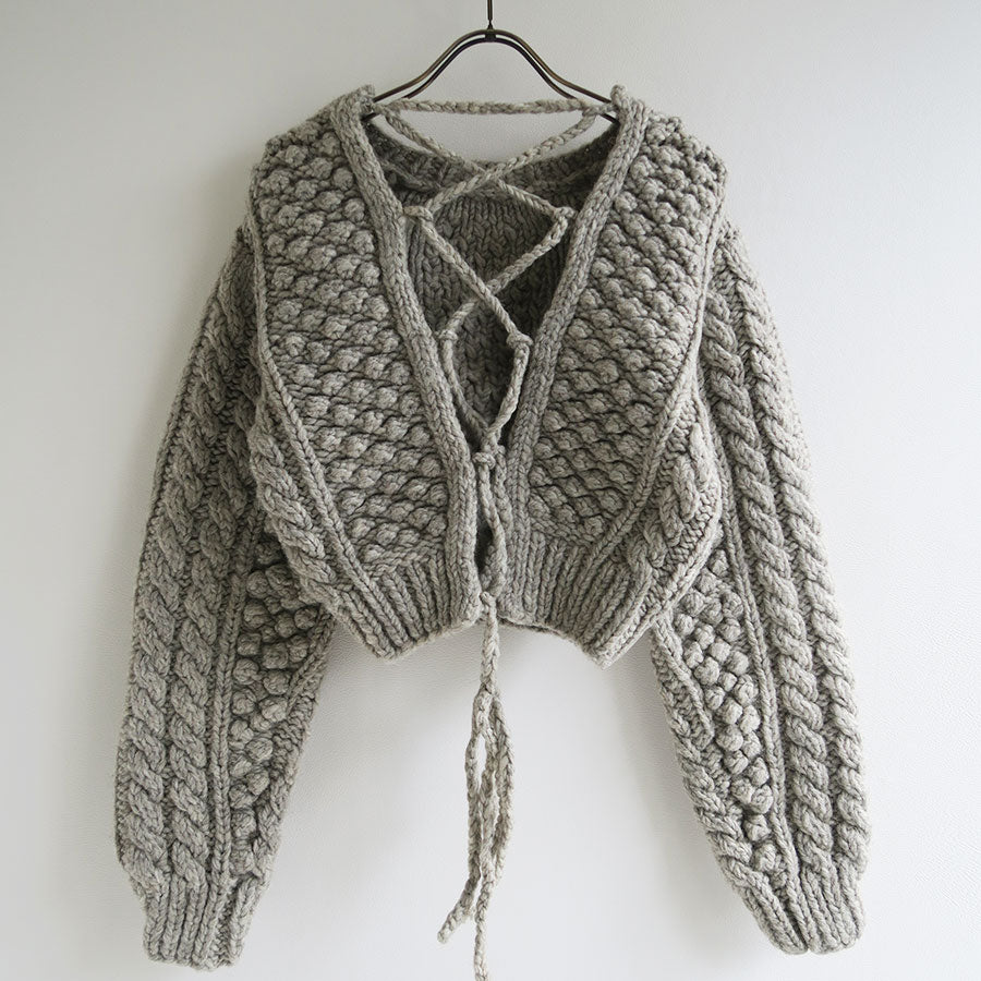 【ERIKOKATORI/エリコカトリ】<br>lace up hand knit <br>EK7-5-2
