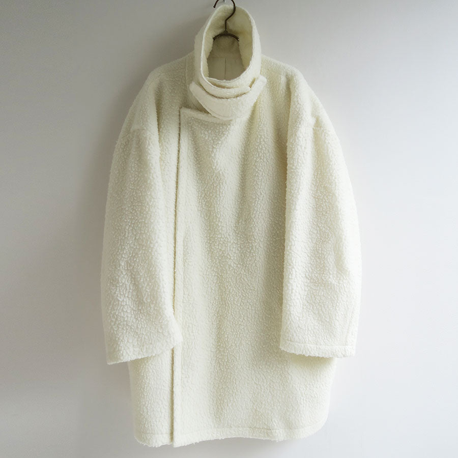 【RYU KAGA/リュウ カガ】<br>Wool boa oversized pea coat <br>85RC03D