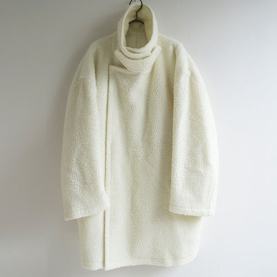 【RYU KAGA/リュウ カガ】<br>Wool boa oversized pea coat <br>85RC03D