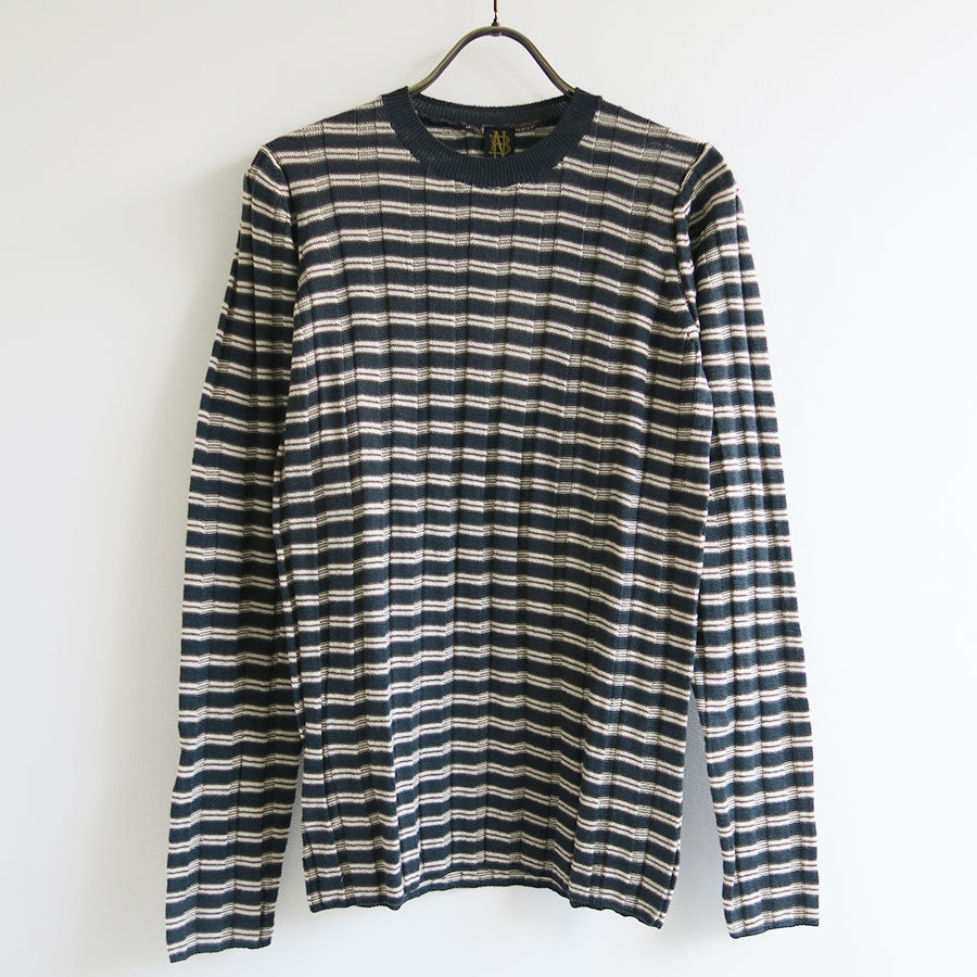 BATONER/バトナー】SOLID WOOL WIDE RIB BORDERCREW NECK BN-26FL-019