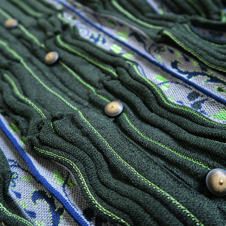 Mame Kurogouchi/マメ】Fluid Jacquard Knit Cardigan MM26FW-KN080の