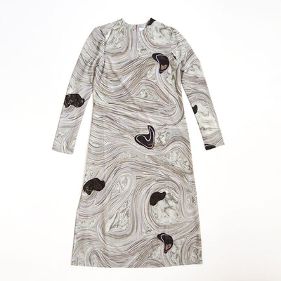 【Mame Kurogouchi/マメ】<br>Marble Print Jersey Dress <br>MM25FW-JS075