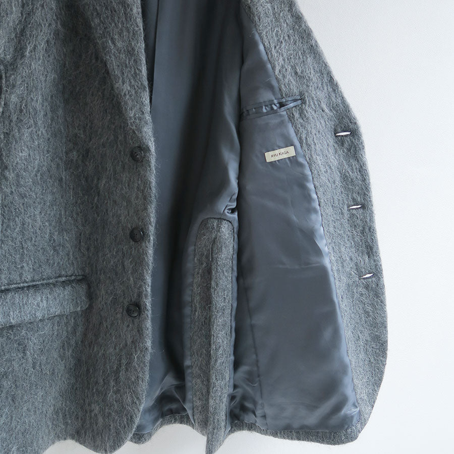 【RYU KAGA/リュウ カガ】<br>Mohair shaggy cropped chesterfield vest <br>85RC02D