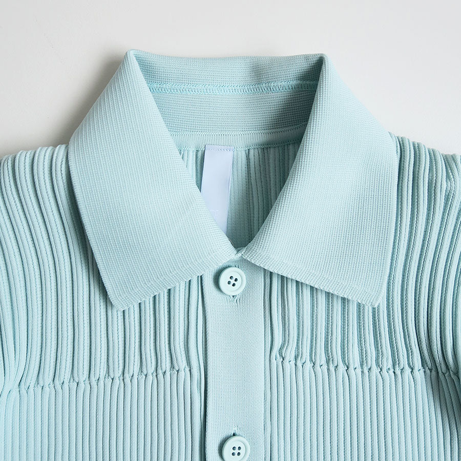 CFCL/シーエフシーエル】FLUTED LUCENT CROPPED SHIRT CARDIGAN