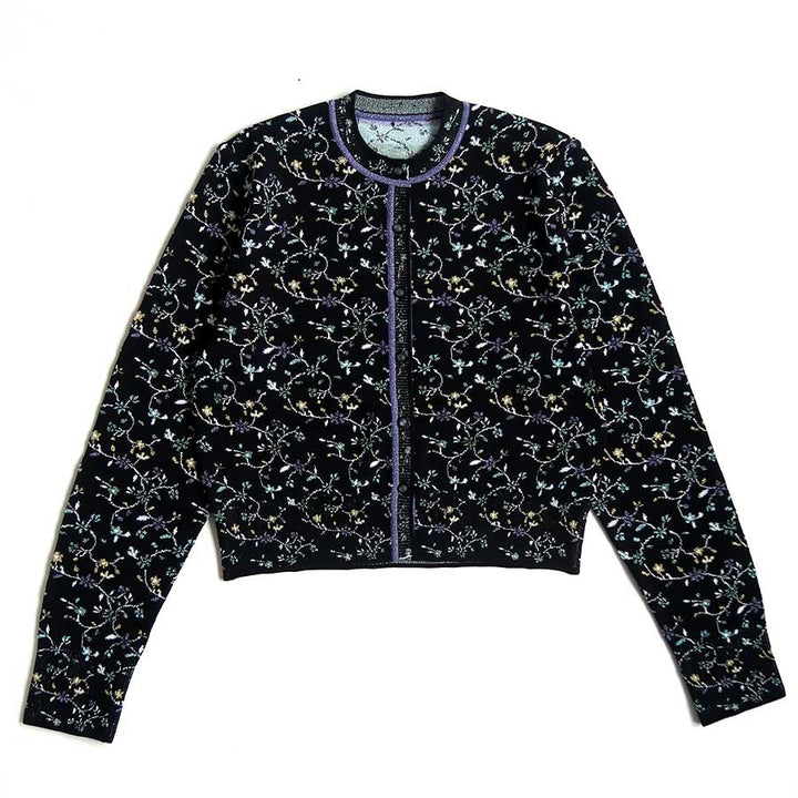 Mame Kurogouchi/マメ】Floral Motif Glitter Knit Cardigan MM26SS