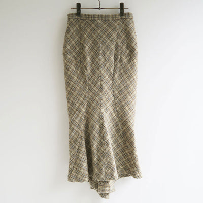 【FUMIKA UCHIDA/フミカウチダ】 <br>PLAID TWEED HOBBLE SKIRT <br>U-SK002