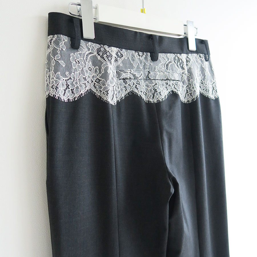 【FUMIKA UCHIDA/フミカウチダ】 <br>SUITING LACE WAIST PANTS <br>W-PT003