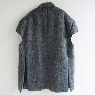 【RYU KAGA/リュウ カガ】<br>Mohair shaggy cropped chesterfield vest <br>85RC02D