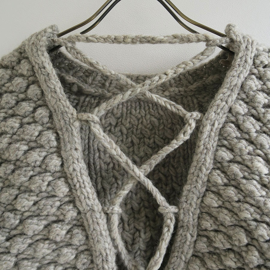【ERIKOKATORI/エリコカトリ】<br>lace up hand knit <br>EK7-5-2
