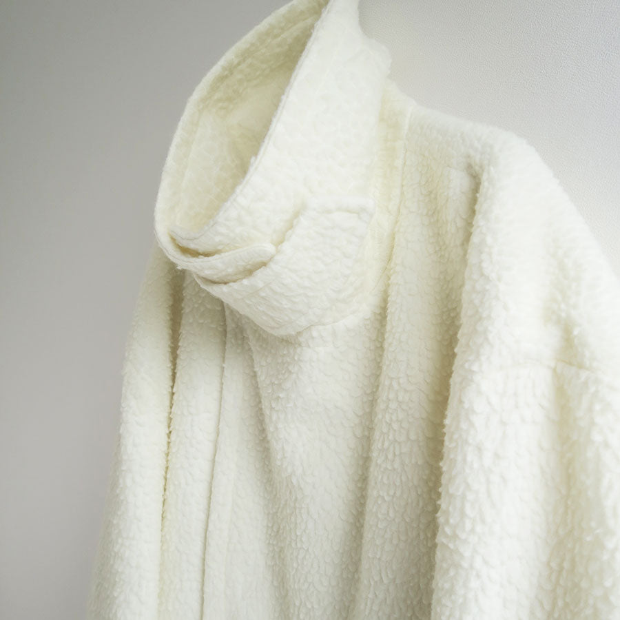 【RYU KAGA/リュウ カガ】<br>Wool boa oversized pea coat <br>85RC03D