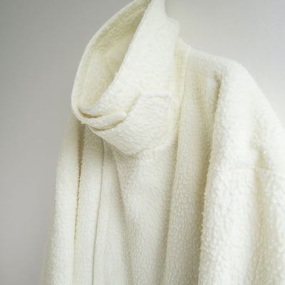 【RYU KAGA/リュウ カガ】<br>Wool boa oversized pea coat <br>85RC03D