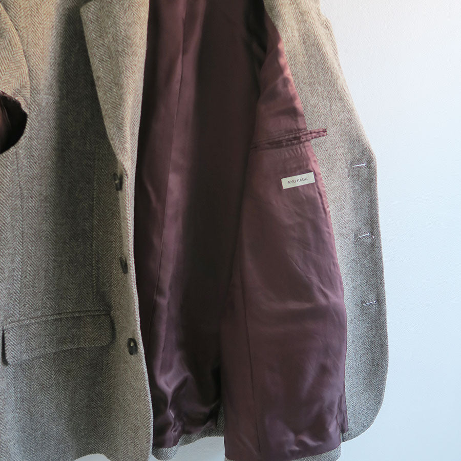 【RYU KAGA/リュウ カガ】<br>Herringbone cropped jacket <br>84RJ01D