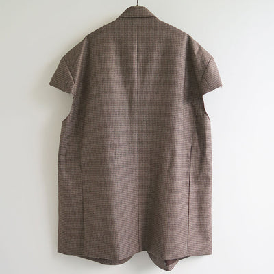 【RYU KAGA/リュウ カガ】<br>Wool flannel cropped chesterfield vest <br>85RC01D