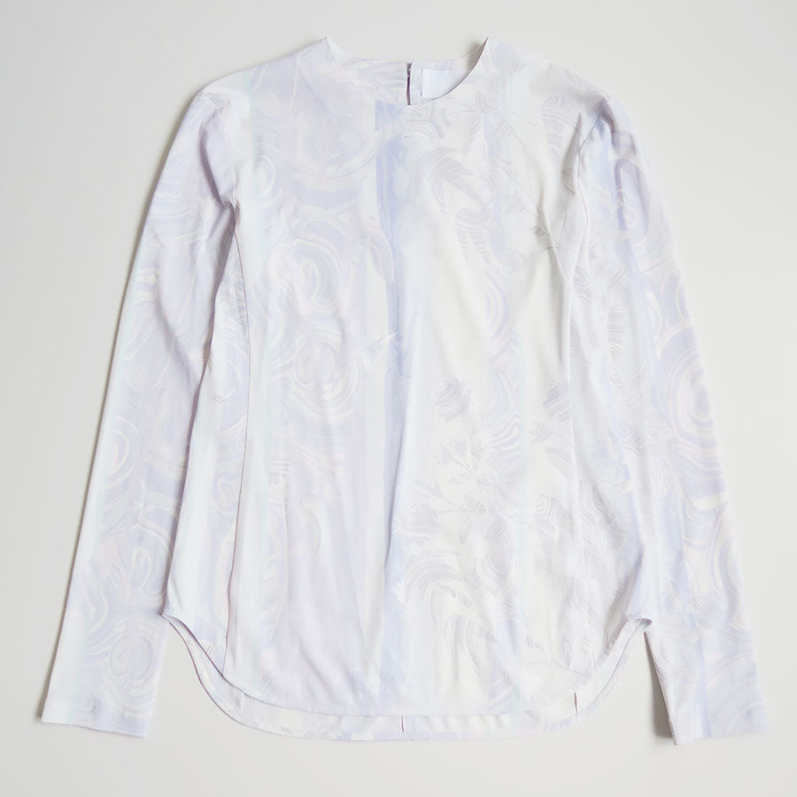 Mame Kurogouchi/マメ】Marble Print Jersey Long Sleeve Top MM26SS