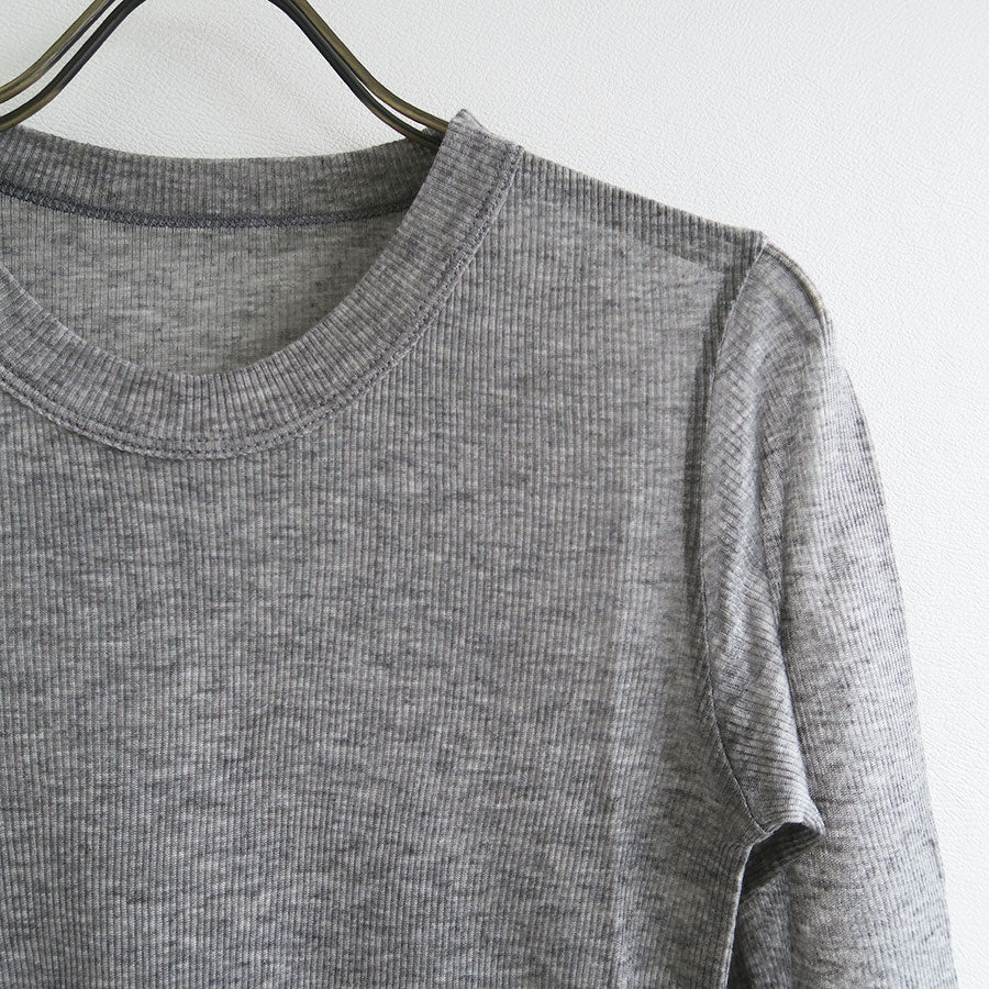 【BATONER/バトナー】<br>MELTY RIB U NECK LONG SLEEVE T-SHIRT <br>BN-25FL-008