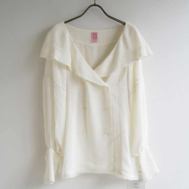 FETICO/フェティコ】LACE JACQUARD SAILOR COLLAR BLOUSE FTC262-0104