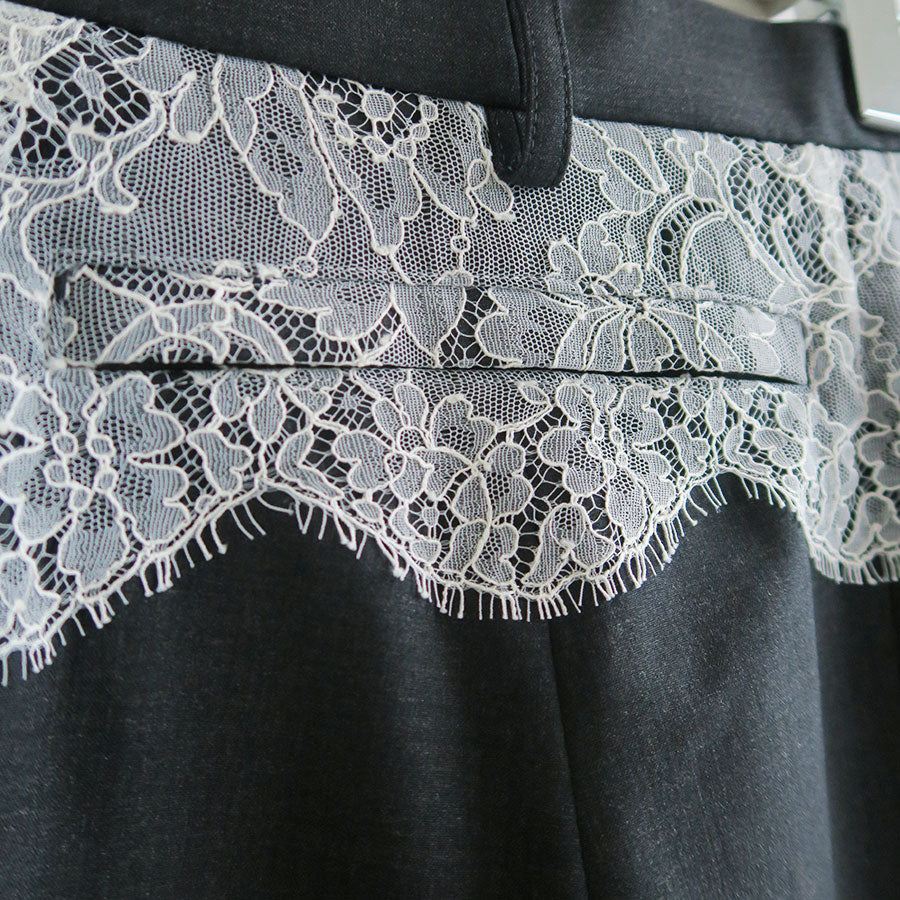 【FUMIKA UCHIDA/フミカウチダ】 <br>SUITING LACE WAIST PANTS <br>W-PT003