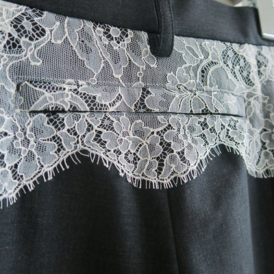 【FUMIKA UCHIDA/フミカウチダ】 <br>SUITING LACE WAIST PANTS <br>W-PT003