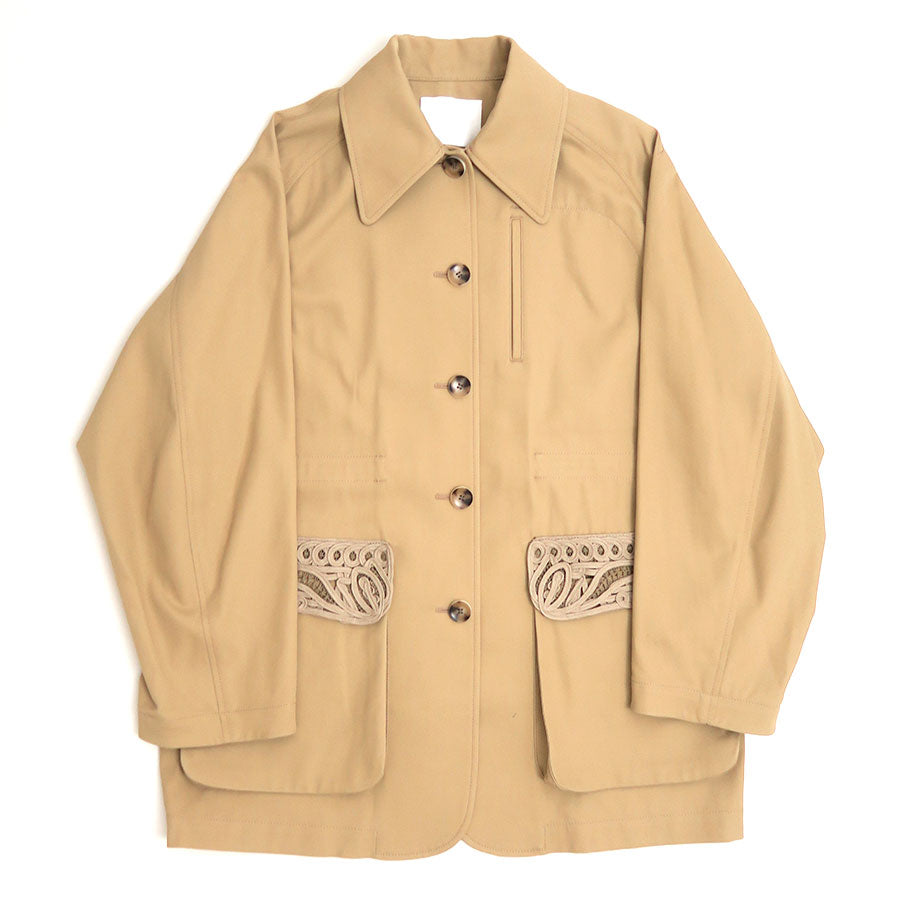 Mame Kurogouchi/マメ】Cording Embroidery Detailed Middle Length