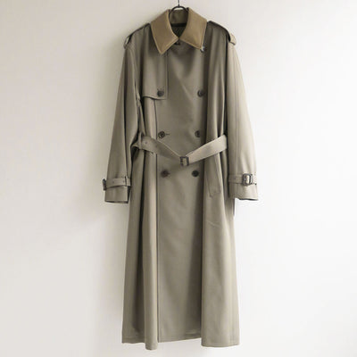 【AURALEE/オーラリー】<br>LIGHT WOOL MAX GABARDINE CHAMBRAY TRENCH COAT <br>A25SC04MC