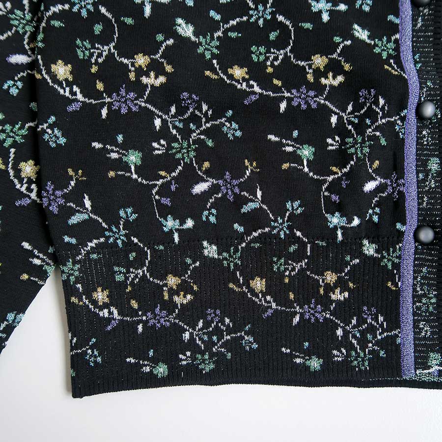 Mame Kurogouchi/マメ】Floral Motif Glitter Knit Cardigan MM26SS