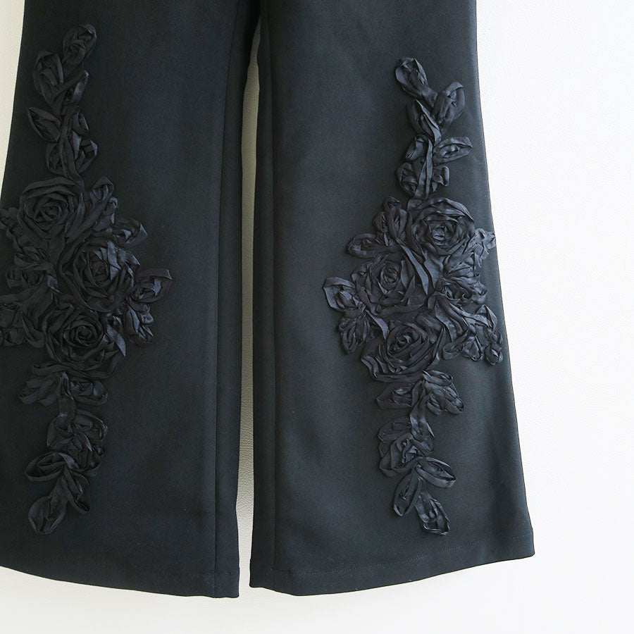 【FUMIE TANAKA/フミエタナカ】 <br>embroidery flare pa <br>F25A-45
