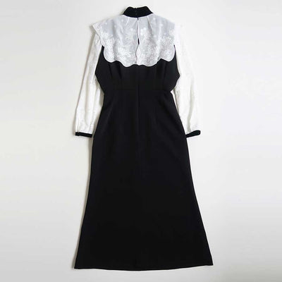 【Mame Kurogouchi/マメ】<br>Triacetate Georgette Embroidery Collar Dress <br>MM25FW-DR102