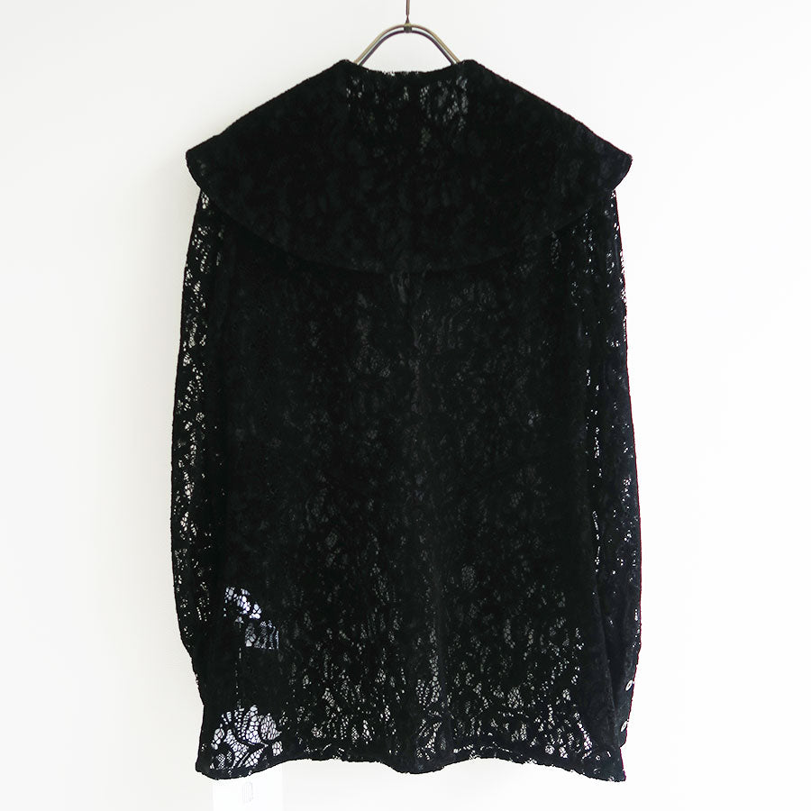 FETICO/フェティコ】FLOCKED LACE SAILOR COLLAR BLOUSE FTC264-0103の