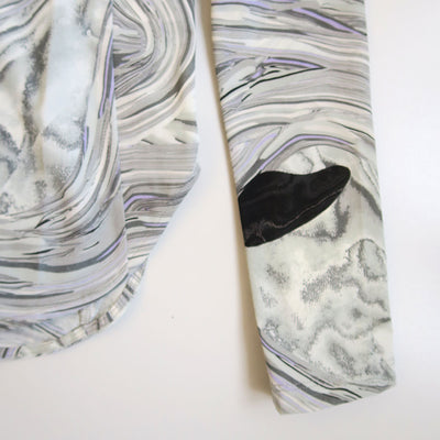 【Mame Kurogouchi/マメ】<br>Marble Print Jersey High Neck Top <br>MM25FW-JS076