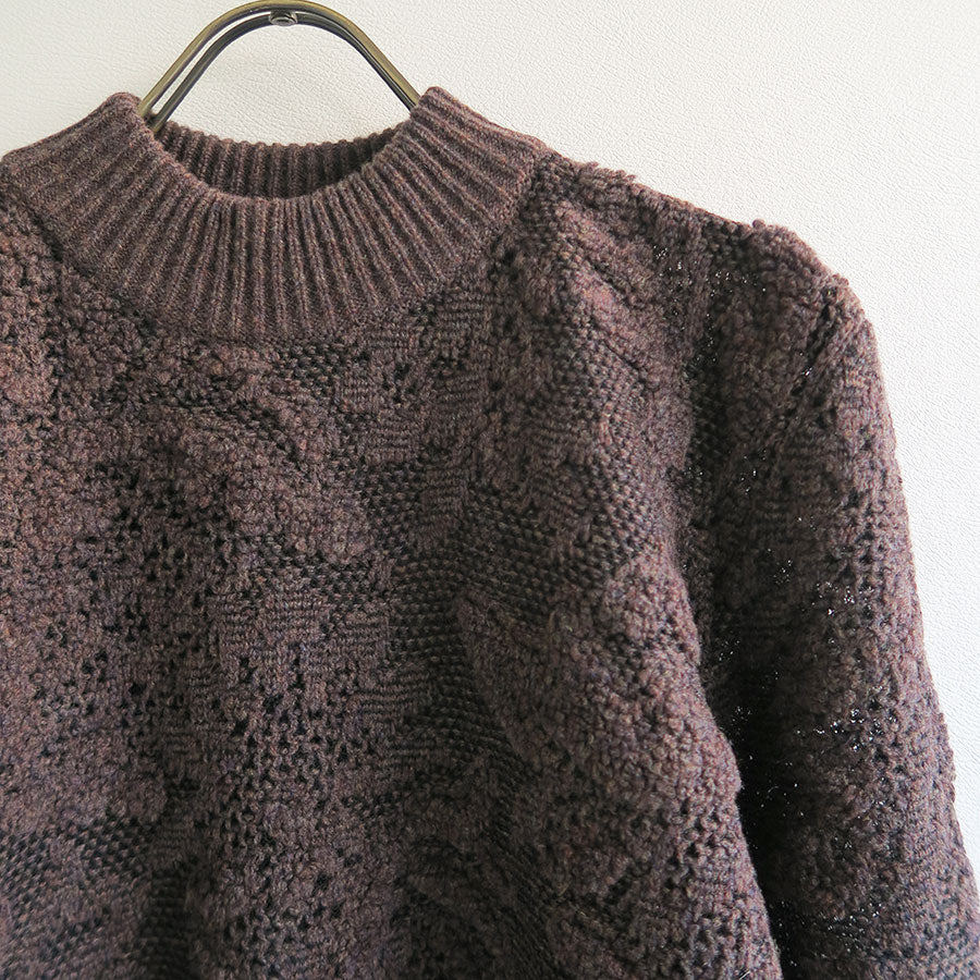 【PHOTOCOPIEU/フォトコピュー】<br>SQUARE SHOULDER LACE JACQUARD SWEATER MIRIAM <br>242MRM