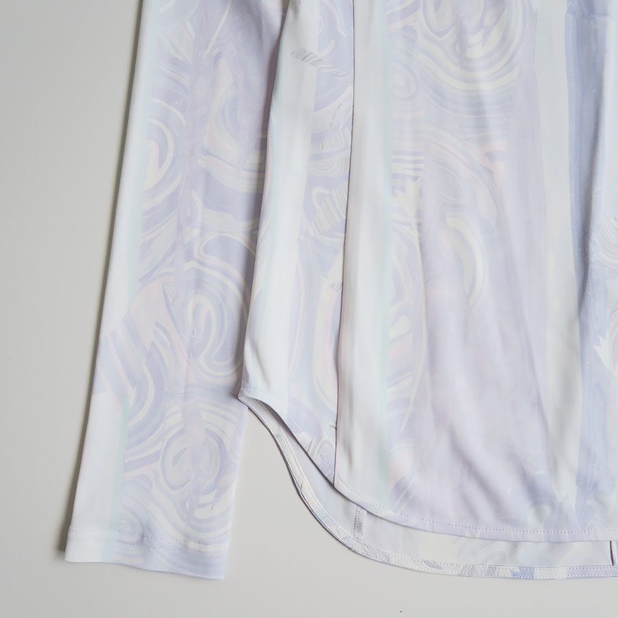 Mame Kurogouchi/マメ】Marble Print Jersey Long Sleeve Top MM26SS