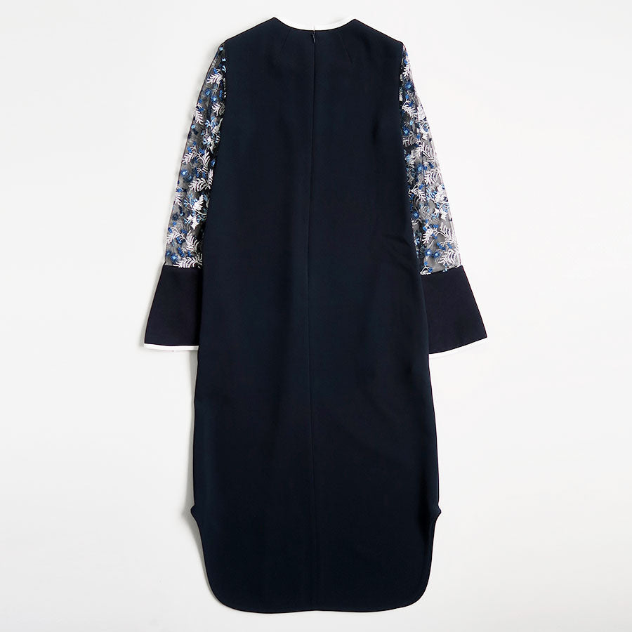 Mame Kurogouchi/マメ】Tulle Lace Sleeve Classic Dress MM26SS-DR098